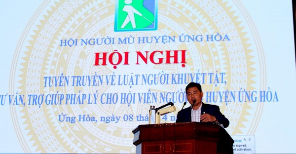 Hội người mù huyện Ứng Hòa tổ chức Tuyên truyền và tư vấn trợ giúp pháp lý cho hội viên